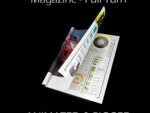 magazine full turn opening rigged  animated 3D Model