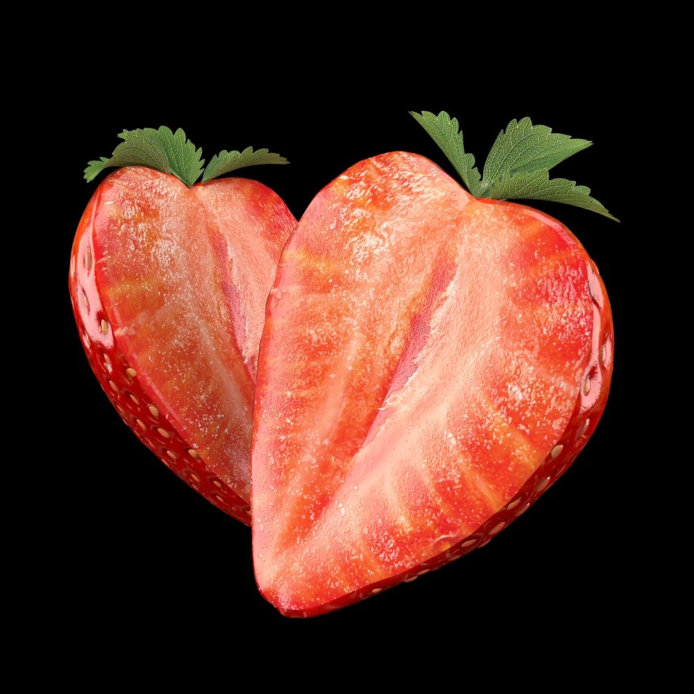 strawberry slice 3D Model .c4d .max .obj .3ds .fbx .stl .blend 