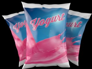 sachet of yogurt Model 3D