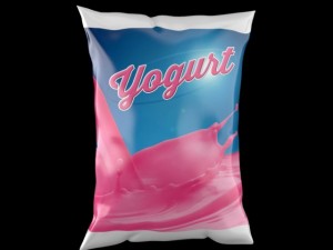 sachet of yogurt Model 3D