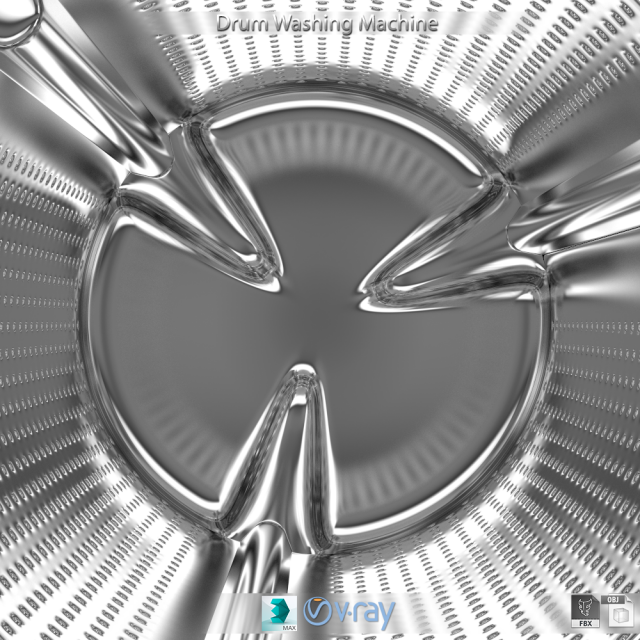 drum washing machine Modelo 3D .c4d .max .obj .3ds .fbx .stl .blend 
