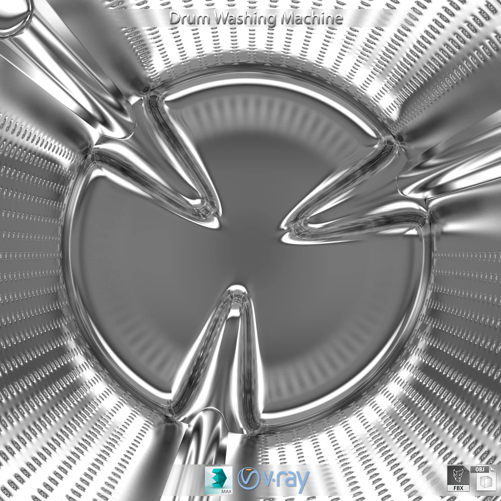 drum washing machine 3D Model .c4d .max .obj .3ds .fbx .stl .blend 
