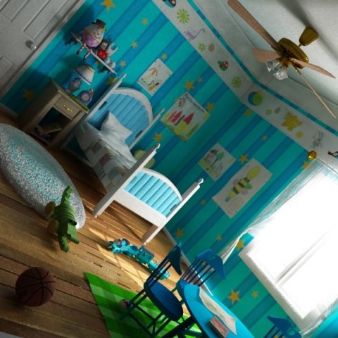 kid room 3D Модель .c4d .max .obj .3ds .fbx .stl .blend 