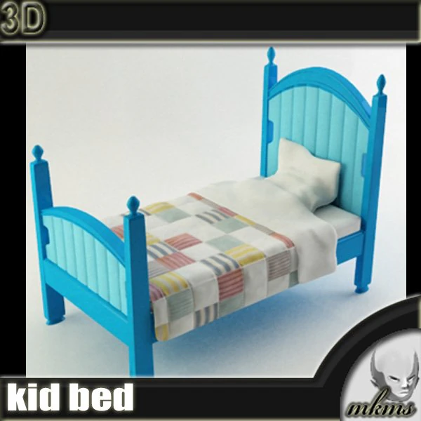 kid bed 3D Model .c4d .max .obj .3ds .fbx .stl .blend 