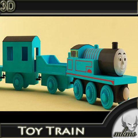 toy train Modelo 3D .c4d .max .obj .3ds .fbx .stl .blend 