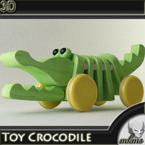 toy crocodile Model 3D .c4d .max .obj .3ds .fbx .stl .blend 