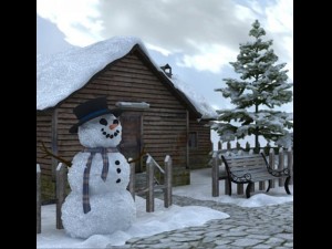 snow house scene 3D Model