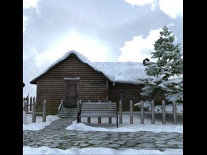 snow house scene 3D Model