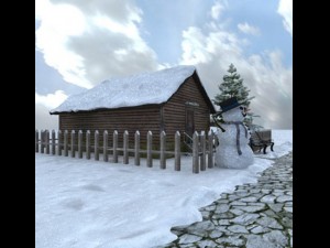 snow house scene 3D Model