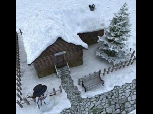 snow house scene 3D Model