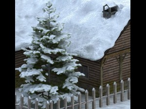 snow house scene 3D Model