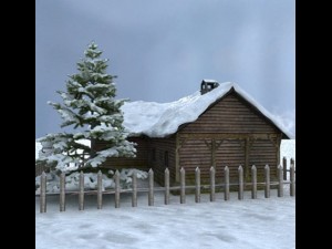 snow house scene 3D Model