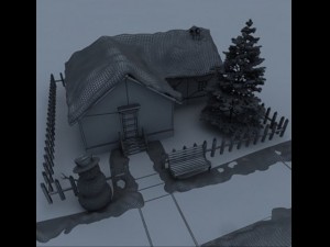 snow house scene 3D Model