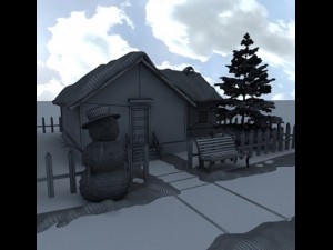 snow house scene 3D Model