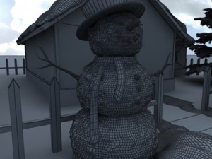 snow house scene 3D Model