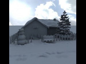 snow house scene 3D Model