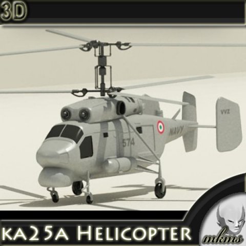 ka25a helicopter Model 3D .c4d .max .obj .3ds .fbx .stl .blend 