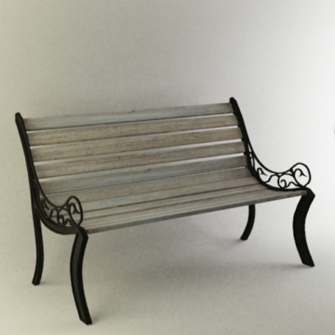 bench Model 3D .c4d .max .obj .3ds .fbx .stl .blend 