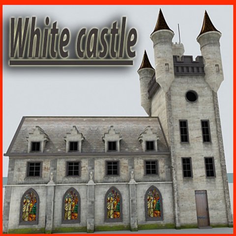white castle 3D Model .c4d .max .obj .3ds .fbx .stl .blend 