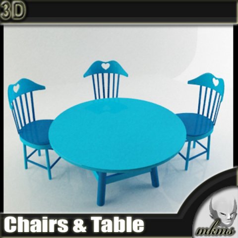 chairs  table Model 3D .c4d .max .obj .3ds .fbx .stl .blend 