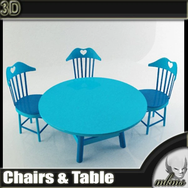 sandalyeler masa 3D Model .c4d .max .obj .3ds .fbx .stl .blend