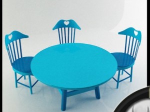 chairs  table 3D Model