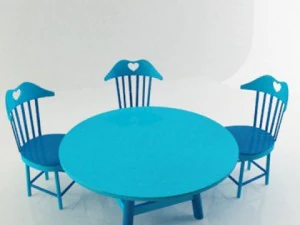 sandalyeler masa 3D Model