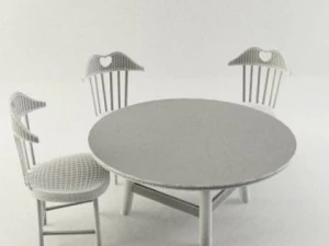 sandalyeler masa 3D Model