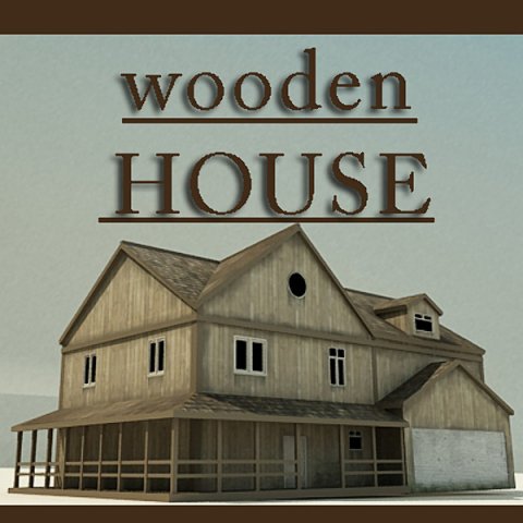 wooden house 3 Model 3D .c4d .max .obj .3ds .fbx .stl .blend 
