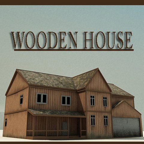 wooden house 4 Model 3D .c4d .max .obj .3ds .fbx .stl .blend