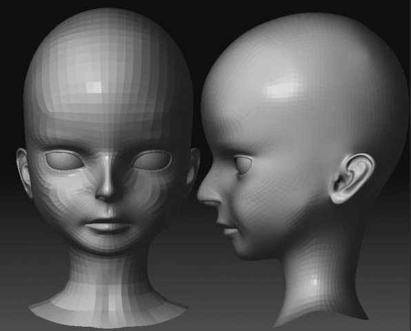 little girl face 3D 模型 .c4d .max .obj .3ds .fbx .stl .blend 