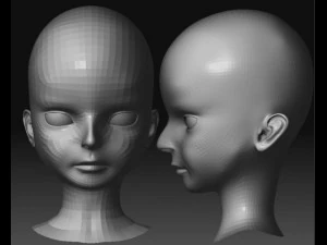 k&uuml;&ccedil;&uuml;k kız y&uuml;z&uuml; 3D Model