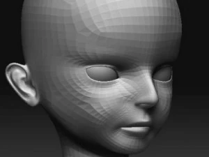 little girl face 3D Model