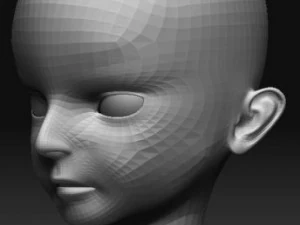 little girl face 3D Model