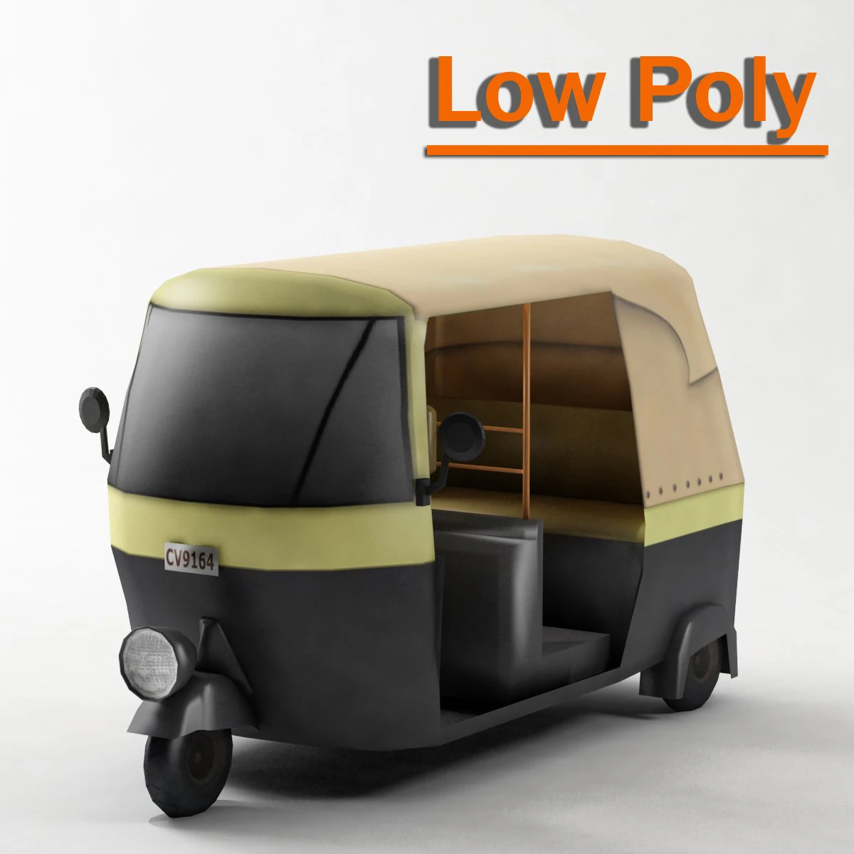 low poly tuk tuk 3D Model .c4d .max .obj .3ds .fbx .stl .blend