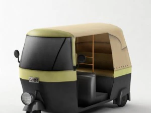 low poly tuk tuk 3D Model