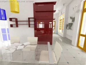 house  inside 1 floor 3D Model
