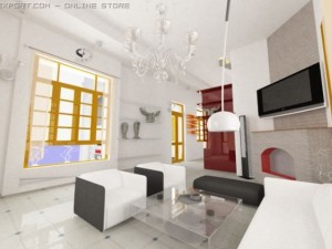 house  inside 1 floor 3D Modell