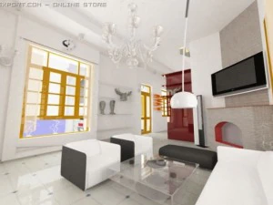 house  inside 1 floor 3D Model