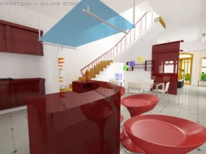 house  inside 1 floor 3D Model
