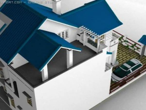 house  inside 1 floor 3D Model