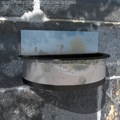 wall ashtray 00 3D Model .c4d .max .obj .3ds .fbx .stl .blend 