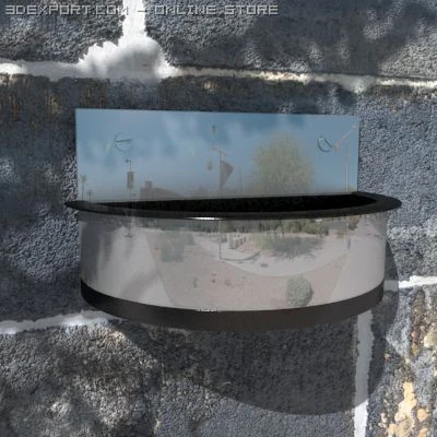 wall ashtray 00 3D Model .c4d .max .obj .3ds .fbx .stl .blend 