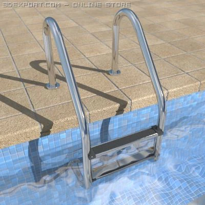 pool ladder 00 3D Model .c4d .max .obj .3ds .fbx .stl .blend 