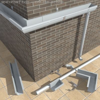 downspout gutter 00 3D 모델 .c4d .max .obj .3ds .fbx .stl .blend 