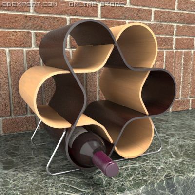 wine holder 00 Model 3D .c4d .max .obj .3ds .fbx .stl .blend