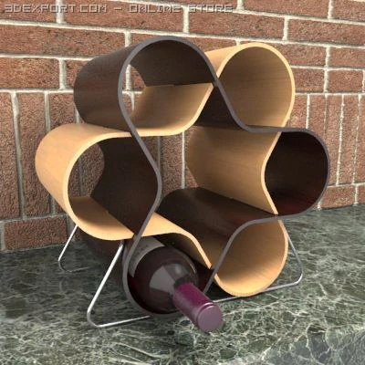wine holder 00 3D Model .c4d .max .obj .3ds .fbx .stl .blend 