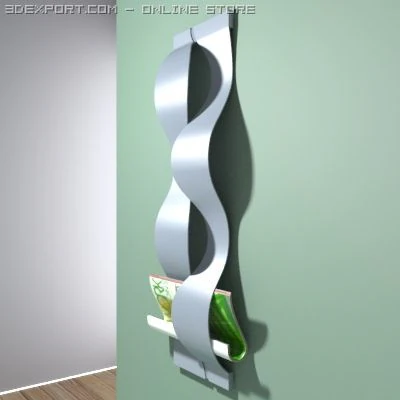 magazine rack 00 3D Model .c4d .max .obj .3ds .fbx .stl .blend 