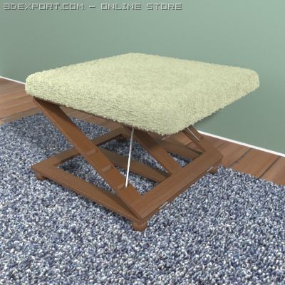 footstool 01 3D Model .c4d .max .obj .3ds .fbx .stl .blend 