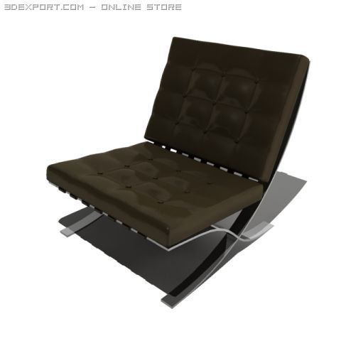 barcelona chair 3D Model .c4d .max .obj .3ds .fbx .stl .blend 